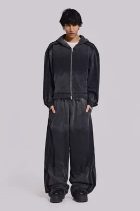 Grå sportiga, baggy Monster Joggers