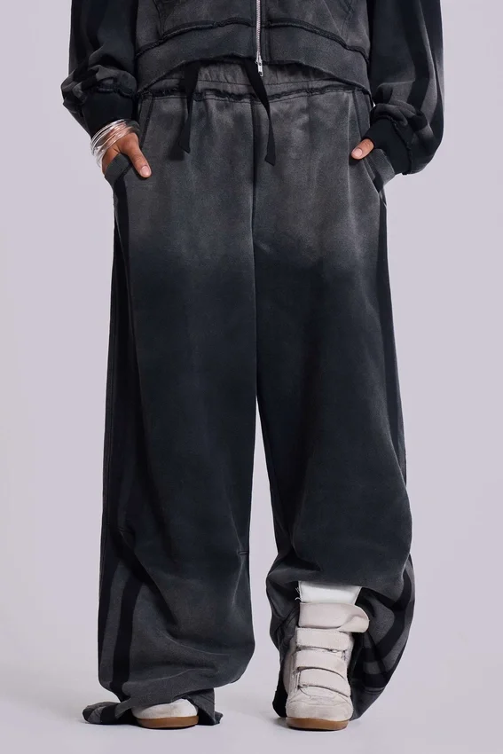 Grå sportiga, baggy Monster Joggers