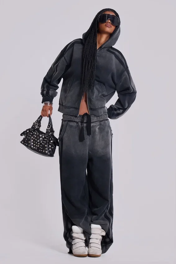 Grå sportiga, baggy Monster Joggers