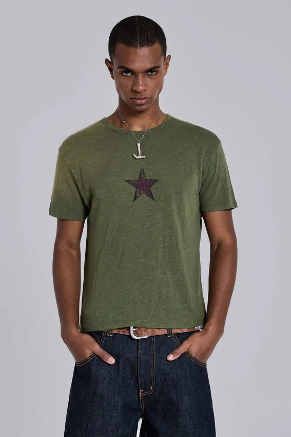 Green Star Sun Faded T-shirt
