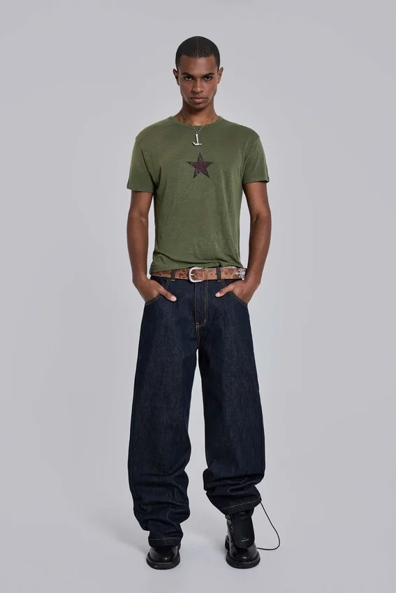 Green Star Sun Faded T-shirt