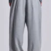 Gråmelerade, baggy Monster Joggers med uppvikt nederkant