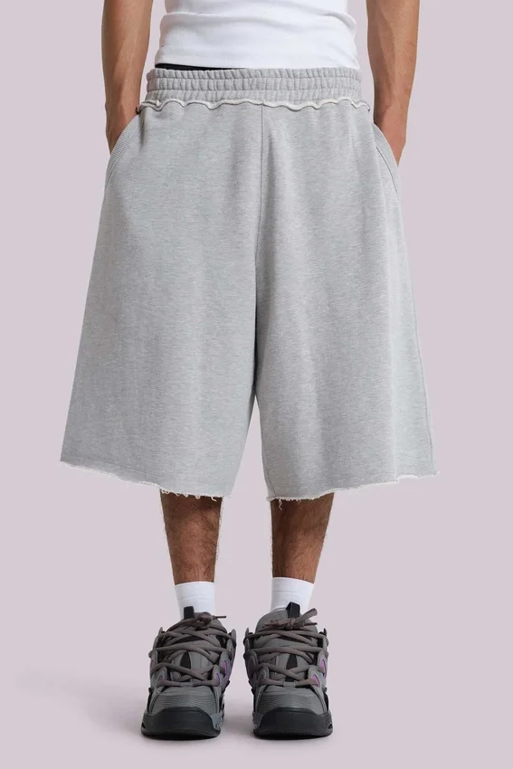 Gråmelerade Monster Jogger-shorts i baggy-modell