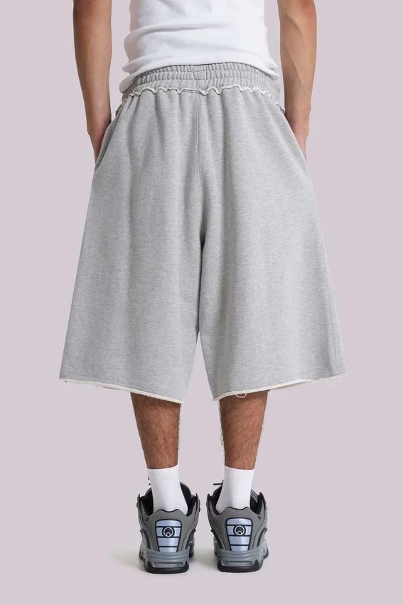 Gråmelerade Monster Jogger-shorts i baggy-modell