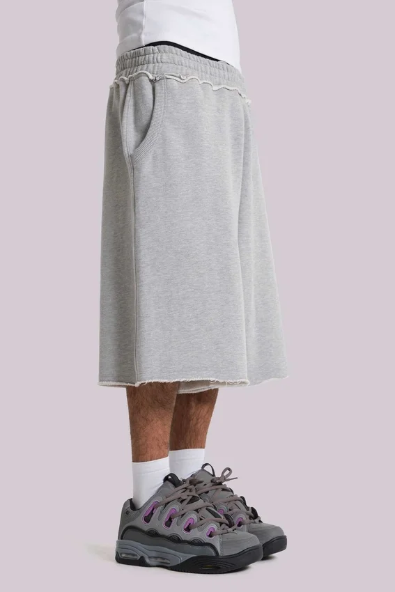 Gråmelerade Monster Jogger-shorts i baggy-modell