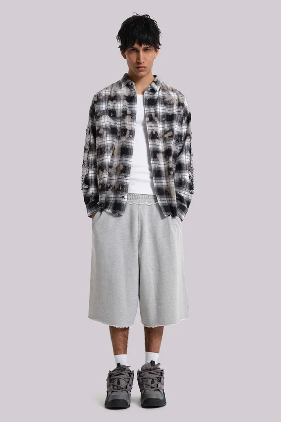 Gråmelerade Monster Jogger-shorts i baggy-modell