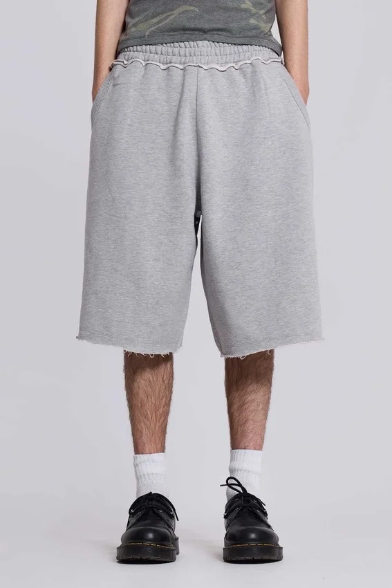 Gråmelerade Monster Jogger-shorts i baggy-modell