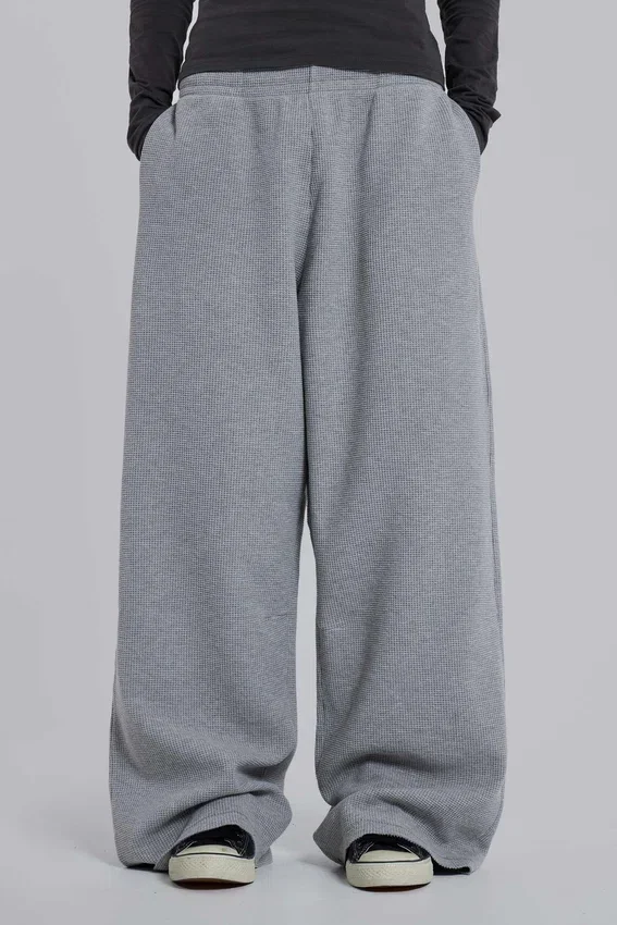 Gråmelerade Waffle Monster Joggers