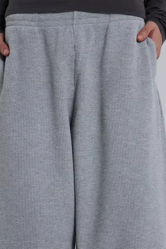 Gråmelerade Waffle Monster Joggers