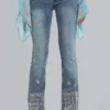 Handpärlade Cooper-jeans med bootcut
