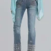 Handpärlade Cooper-jeans med bootcut
