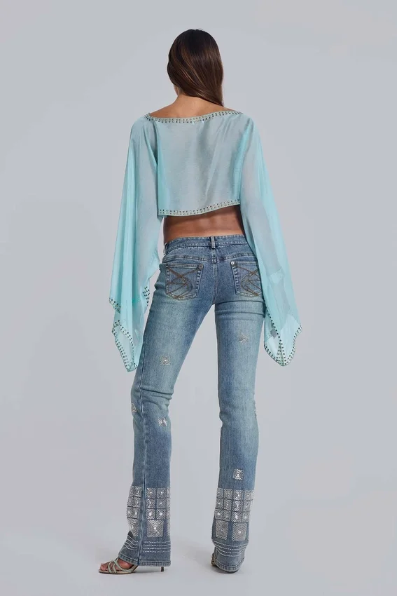 Lunet cape-top med nitar