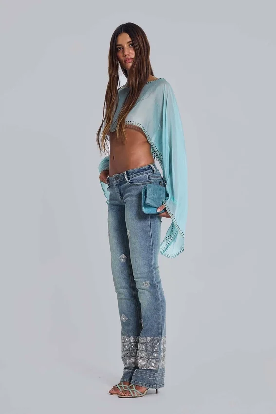 Lunet cape-top med nitar