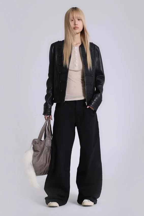 Hel svarta Colossus Jeans