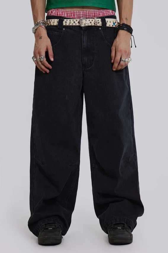 Hel svarta Colossus Jeans med låg midja