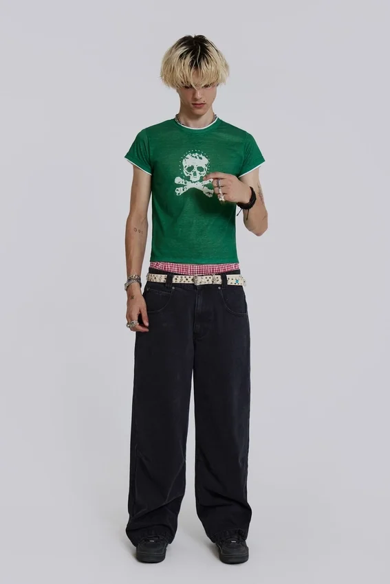 Hel svarta Colossus Jeans med låg midja