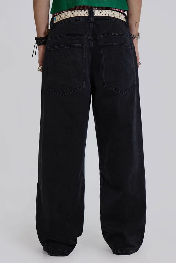Hel svarta Colossus Jeans med låg midja