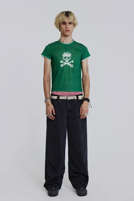 Hel svarta Colossus Jeans med låg midja