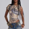 Hena-minikjol i denim med nitar