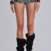 Hotpants i zebramönstrad denim