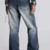 Hunter-jeans med raka ben och spegeldetaljer
