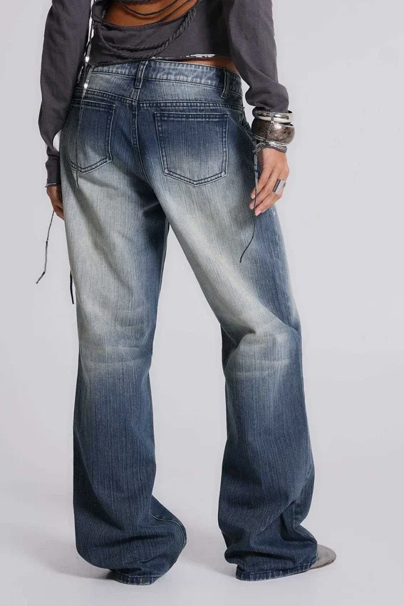 Hunter-jeans med raka ben och spegeldetaljer