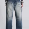 Hunter-jeans med raka ben och spegeldetaljer