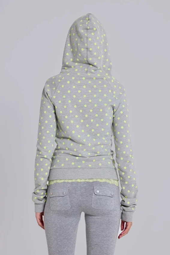 Huvtröja med neonfärgade prickar