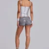 Ardor belagda mini-jeansshorts i silver