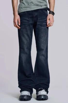 Indigo Creased Drift Bootcut-Jeans