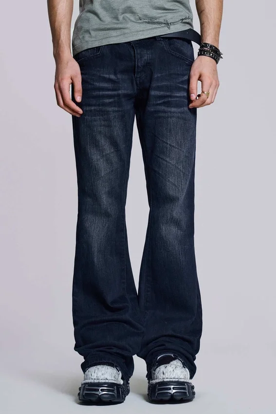 Indigo Creased Drift Bootcut-Jeans