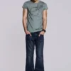 Indigo Creased Drift Bootcut-Jeans