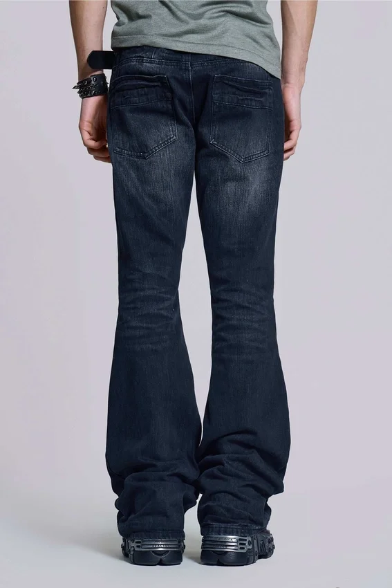 Indigo Creased Drift Bootcut-Jeans
