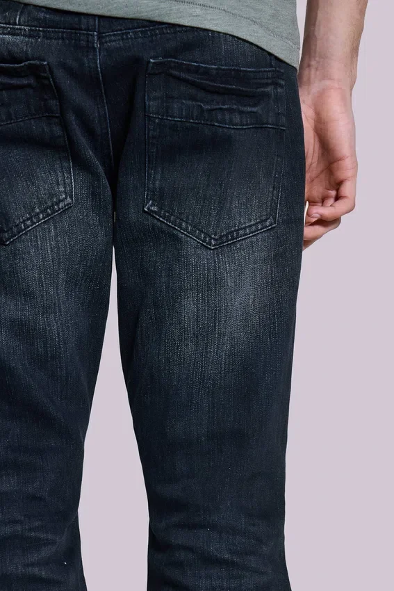 Indigo Creased Drift Bootcut-Jeans