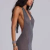 Infinity Knit Halter-miniklänning i gunmetal