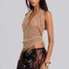 Infinity Multiway-stickad cape i sand