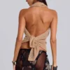 Infinity Multiway-stickad cape i sand