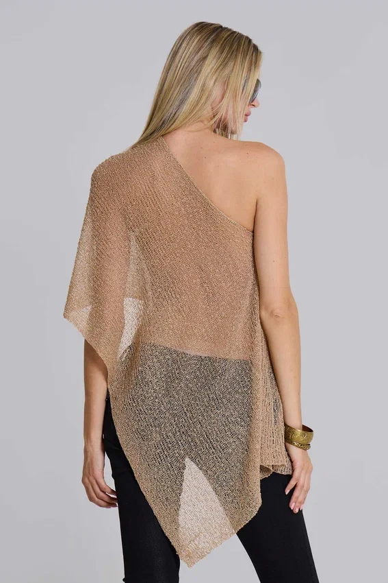 Infinity Multiway-stickad cape i sand