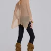 Infinity Multiway-stickad cape i sand