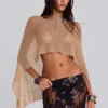 Infinity Multiway-stickad cape i sand