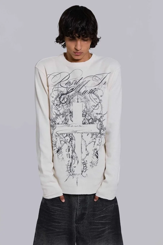 Kasper Digi Waffle Ecru T-shirt