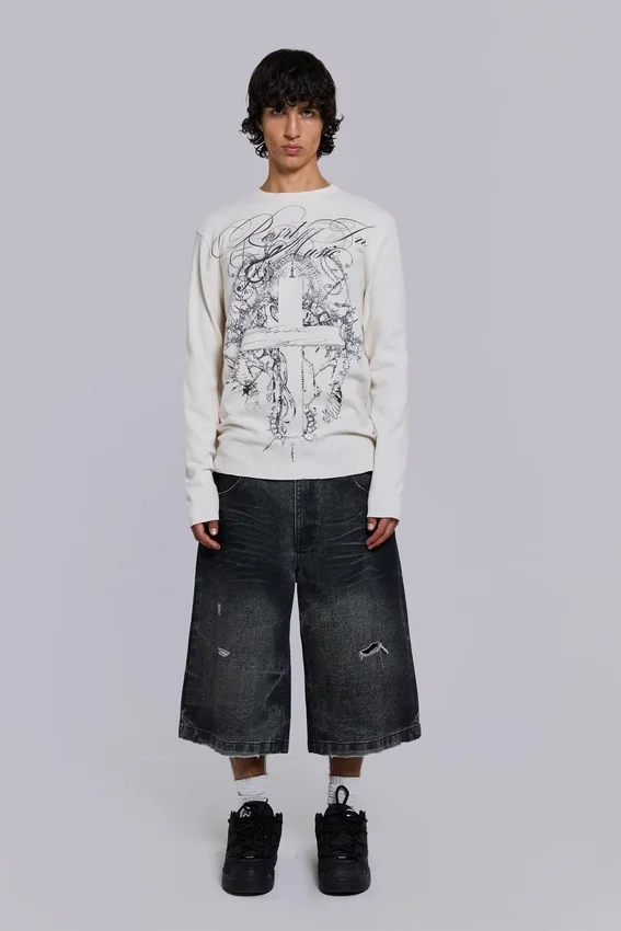 Kasper Digi Waffle Ecru T-shirt