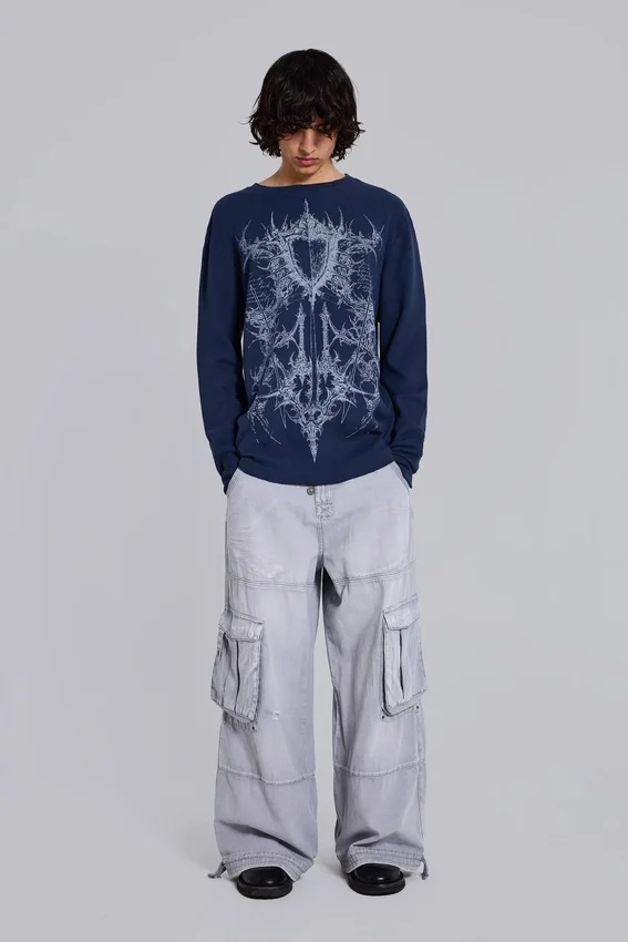 Kasper Digi Waffle marinblå T-shirt