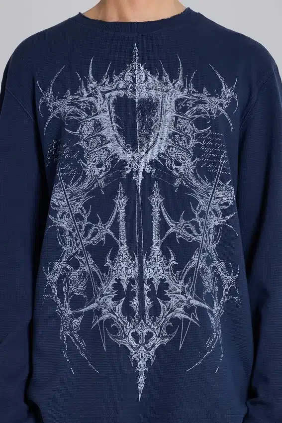 Kasper Digi Waffle marinblå T-shirt