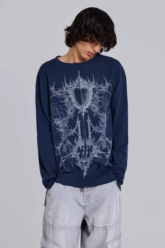 Kasper Digi Waffle marinblå T-shirt