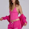 Kayla halterneck-top i rosa