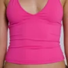 Kayla halterneck-top i rosa