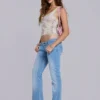 Kelsey lågmidjade skinny jeans med bootcut i ljus tvätt