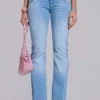 Kelsey lågmidjade skinny jeans med bootcut i ljus tvätt