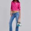 Kelsey lågmidjade skinny jeans med bootcut i mellantvätt